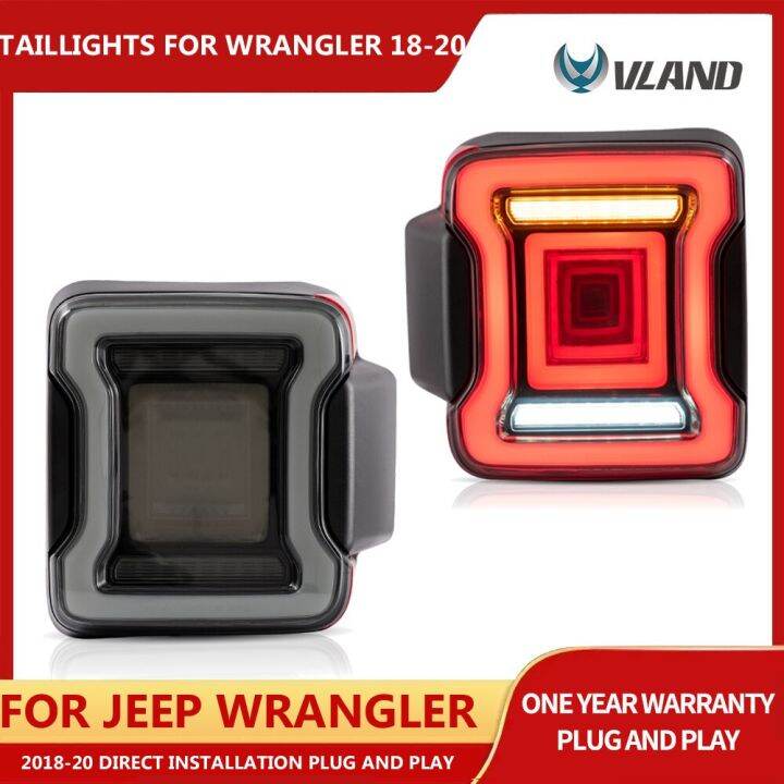 VLAND LED Tail Light Rear Turn Signal Back Up DRL for Jeep Wrangler JL