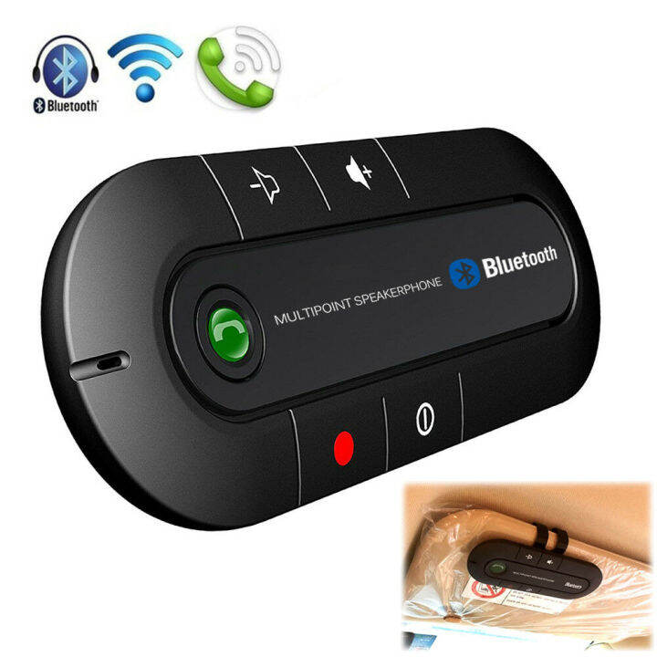 hd-voice-car-wireless-bluetooth-5-0-speaker-hands-free-car-kit-speakerphone-visor-clip-receiver-บลูทูธรถยนต์-บลูทูธไร้สาย-บูลทูธรถยนต์-ตัวปล่อยสัญญาณบลูทูธ