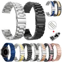 ♚▽❧ 22mm 20mm pasek na pasek do Samsung Galaxy zegarek 3 42 46mm gear S3 Active2 stal do Huawei GT 2 Xiaomi Amazfit BIP GTR 2