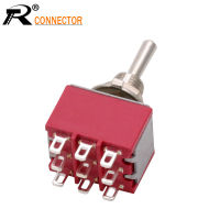 【JH】1PC สวิตช์ปุ่มสลับสีแดง36912Pin MTS Rocker Switch 2A 250V 5A120V AC ON-On ON-OFF-On ทวิภาคี Self-Reseting