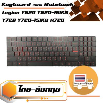 สินค้าเทียบเท่า คีย์บอร์ด เลอโนโว - Lenovo keyboard (แป้นไทย-อังกฤษ) สำหรับรุ่น Legion Y520 Y520-15IKB Y720 Y720-15IKB R720