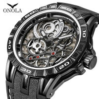 ONOLA brand cool quartz watch male Fashion casual Sport Unique dial Mens Watch Japan Movement military all Black Watch young man