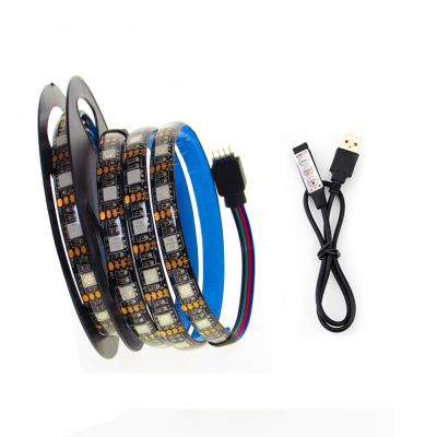 ไฟ USB แถบไฟ LED DC 5 V RGB ไม่กันน้ำ SMD 5050 0.5- 5M 5 V โวลต์แถบไฟ Led พีซีทีวีเทปrgb USB แถบไฟที่มีตัวควบคุมระยะไกล