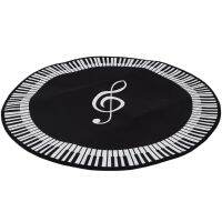 New Car Music Symbol Piano Key Black White Round Car Non-Slip Car Home Bedroom Mat Floor Decoration