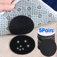 5Pairs Adhesive Stickers Anti-skid Traceless Paste Strong Self-Adhesive Fastener Tapes for Bed Sheet Sofa Carpet Anti Slip Pads