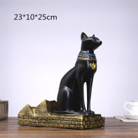 VILEAD 25cm Resin Egyptian Cat God Wine Rack Figurines Animal Ornaments Wine Bottle Holder European Creative Decoration Hogar