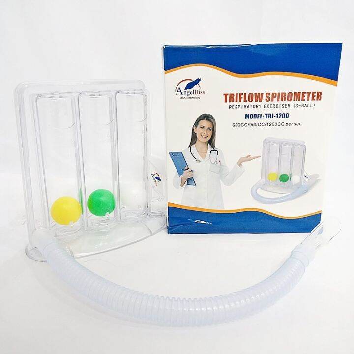 ANGELBISS TRIFLOW SPIROMETER RESPIRATORY EXERCISER (3-BALL) TRI-1200 ...