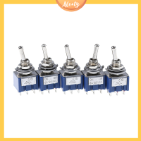 Aleaty? 5pcs 6 P สลับสวิตช์6A 125VAC 6 Pin DPDT ON-ON MINI TOGGLE SWITCH ใหม่