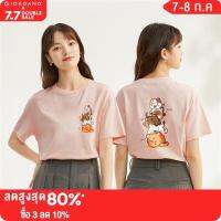 GIORDANO Women Bing Jiao Series T-Shirts Short Sleeve 100% Cotton Tshirts Crewneck Fashion Cat Print Summer Casual Tee 99393037