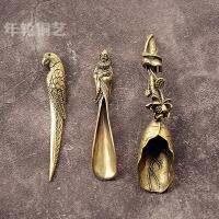 New Style Creative Tea Scoops Shovel Brass Copper Lotus  Root Bamboo Tableware Coffee Spoon  Pet  Ceremony Ice Cream Serving Utensils