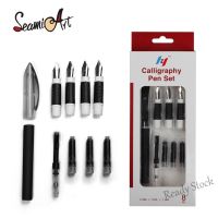 【Ready Stock】 ☼❧┇ C13 SeamiArt Calligraphy Pen Set with Pen Holder (1 Pcs) Pen Nibs (4 Pcs) Ink Sac (3 Pcs) Rocker Blotter (1 Pcs)