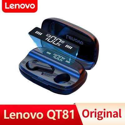 Lenovo QT81 TWS บลูทูธหูฟัง5.0สเตอริโอไร้สายหูฟังเกมลดเสียงรบกวนกันน้ำด้วยไมโครโฟน