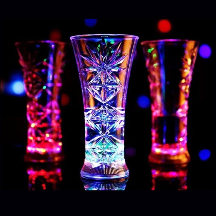 แก้วพลาสติกใส-สามารถใช้ใส่-น้ำเปล่า-น้ำอัดลม-เครื่องดื่มแอลกอฮอล์-flashing-cup-whisky-glass-glowing-cup