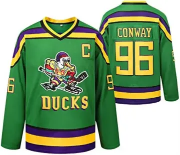  Conway 96 Mighty Ducks Jersey S-XXXL,Movie Ice Hockey Jersey,Broidery  Stitched Letters and Numbers Black S : Clothing, Shoes & Jewelry