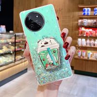 เคสสมาร์ทโฟนสินค้าในสต็อกสำหรับ Realme11 RealmeC51 NFC Realme 11 NFC C51 4G 2023ใหม่การ์ตูนน่ารักตัวยึดโทรศัพท์มือถือที่ยึดกรณีพร้อมขาตั้งฝาครอบด้านหลังส่องแสงเป็นประกายวิบวับ