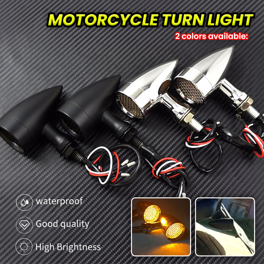 Bimota Universal Chrome Motorcycle Turn Signal Lights Indicator Grill For Harley Custom 