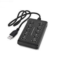 【CW】 High Speed 480 Mbps USB 2.0 Hub 10 Ports Multi Personal Computer HUB Portable Splitter For PC laptop