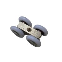 ┋✓▪ 2PCS 21mm OD Sliding Door 4 Wheels Roller Home Bathroom Wardrobe Wood Door Copper Hanging Wheels For Furniture Hardware Wheel