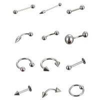 【CW】 5pcs Color Tongue Eyebrow Piercing Belly Navel Nombril Acier Chirurgical Helix Jewelry