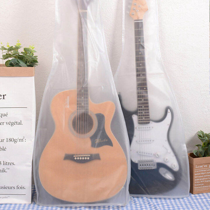 sawu Guitar Dust Cover Fits Acoustic, Electric, Bass Guitars, Waterproof Clear PVC Protects