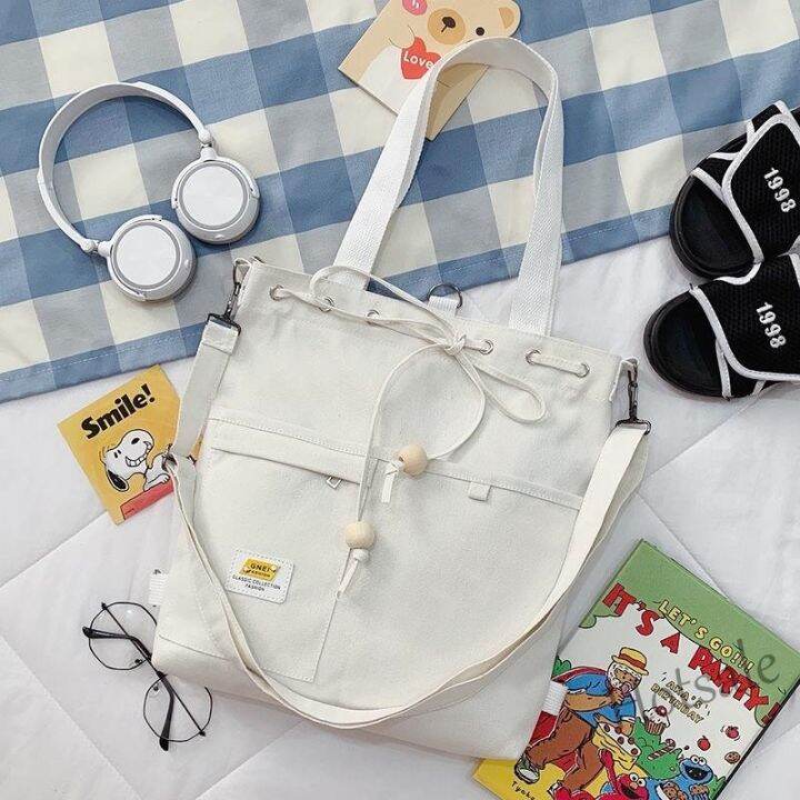 hot-sale-c16-korean-canvas-bag-single-shoulder-crossbody-large-capacity-students-ins-zipper-handbag