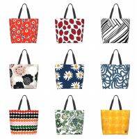 Marimekko ออกแบบความจุขนาดใหญ่ของผู้หญิงกระเป๋าช้อปปิ้งสะพายไหล่เดียวความกว้างเต็มรูปแบบการพิมพ์ด้านเดียวทนต่อการสึกหรอและป้องกันการสาดแฟชั่นและเรียบง่ายเหมาะสำหรับการเดินทางประจำวันทุกประเภท