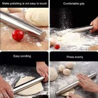 Stainless steel Rolling pin ไม้นวดแป้ง แบบสแตนเลส ไม้นสดแป้งพิซซ่า ไม้กลิ้งทำขนม ไม้กลิ้งแป้ง ไม้กลิ้งแป้งพิซซ่า นวดแบบละเอียด