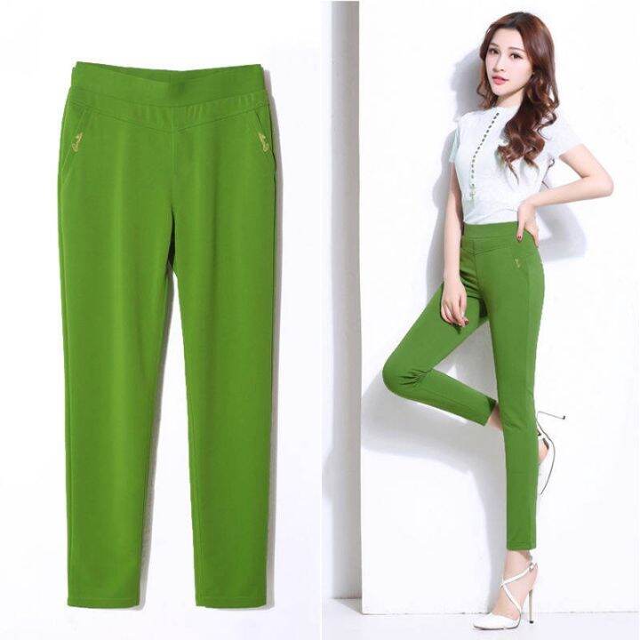 Plus Size Long Pants Women Loose Casual Pants High Waist Slim Suit