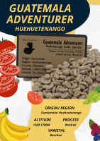 พร้อมส่ง เมล็ดกาแฟดิบ Guatemala Adventurer Huehuetenango washed process/ เมล็ดกาแฟนอก/ เมล็ดกาแฟสารกัวเตมาลา