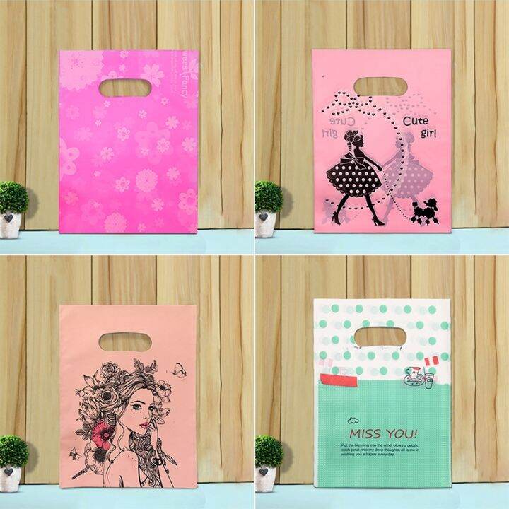 50pcs-15x20cm-20x30cm-small-jewelry-bag-cute-pattern-plastic-bag-with-handle-gift-bags-candy-cookie-party-favor-packaging-bag