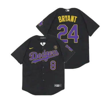 Kobe Bryant Los Angeles Dodgers #8 Front #24 Back KB patch white jersey