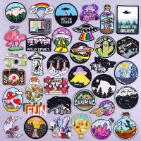 Outdoor Patch Iron On Patches For Clothing Thermoadhesive Patches On Clothes Alien UFO Embroidery Patch With Clothes Stickers