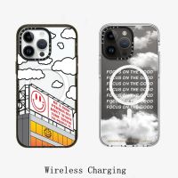 ของแท้ เคสโทรศัพท์มือถือ PC อะคริลิคแข็ง แบบชาร์จไร้สาย ลาย CASETiFY Be a Good Person สําหรับ iPhone 14 14Pro 11 12 13 Pro Max