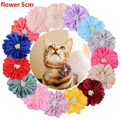 100pcs Dog Flower-Collar dog bow tie Dog Supplies Slidable Pet Dog Collar Accessories Small Dog Cat Bowties Collar Charms