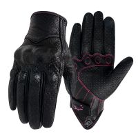 Women Motorcycle Gloves XS S M Leather Touch Genuine Goatskin Motor Bike Mitt Guantes Racing Cycling Glove Motocross Motorbike