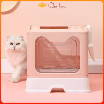 NEW Foldable Anti-Splash Pet Cat Litter Box Fully Enclosed Easy Clean Cat  Litter Pan Pet Toilet Bedpan Pet Accessories