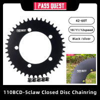 ผ่านเควสปิดแผ่นรอบพับจักรยานแคบกว้าง Chainring 110BCD กรงเล็บ42ครั้ง-60ครั้งจักรยาน Chainwheel Crankset ขี่จักรยานชิ้นส่วน