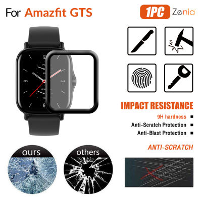 Zenia 1PC 20D HD เต็มหน้าจอขอบโค้งเต็มรูปแบบฟิล์มกันรอยสำหรับ Amazfit GTS สมาร์ทวอท์ช HD 9H 3D แก้วป้องกันการระเบิดฟิล์มป้องกันรอยขีดข่วน