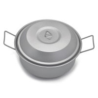 1100ml Titanium Pot with Lid and Foldable Handles Outdoor Camping Backpacking Cooking Pot Cookware