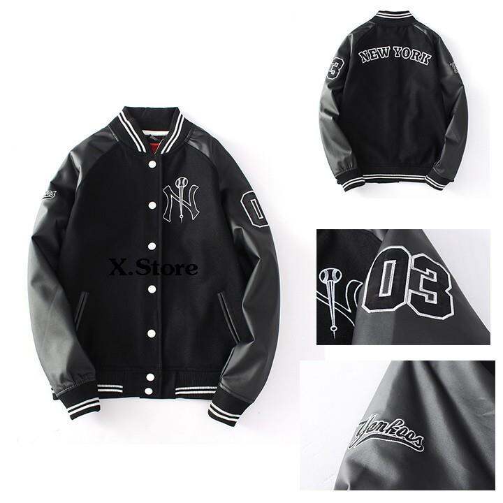 Áo Khoác Bomber Nam Nữ Ni Phối Tay Da - Áo Bomber Bóng Chày Ny Chất Đẹp Có  Ảnh Thật Tự Chụp Đánh Giá Unisex X.Store | Lazada.Vn