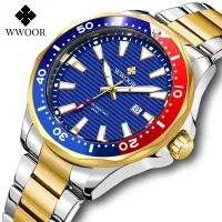 WWOOR New Watch Men Brand Luxury Watch For Men Waterproof Quartz Clock Fashion stainless steel WristWatch Relogio Masculino