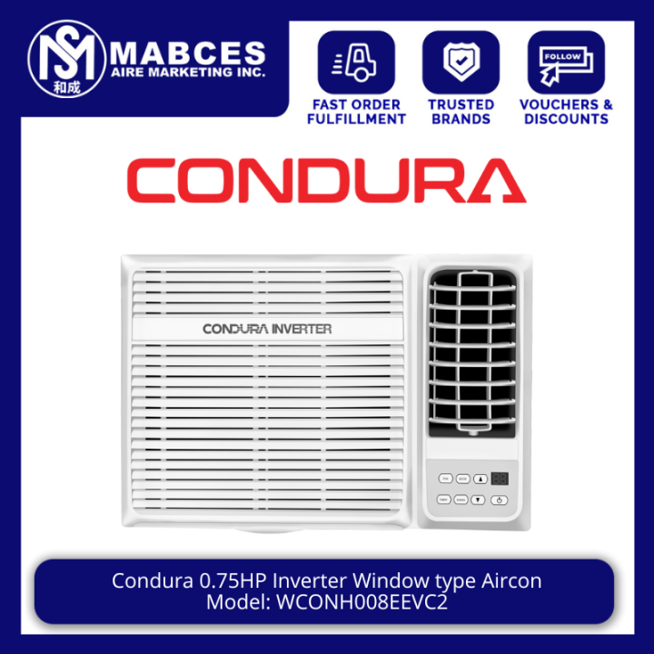 Condura 0.75HP Inverter Window Type Aircon WCONH008EEVC2 Lazada PH