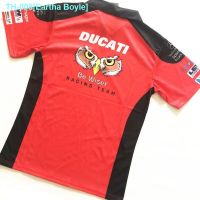 ❡∈ Eartha Boyle SBK ducati factory team racing owl T-shirt motorcycle riding short-sleeved summer quick-drying breathable overalls male