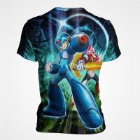 Anime Funny Rockman 3D พิมพ์เสื้อยืดผู้ชาย Kawaii การ์ตูนรูปแบบผู้หญิงเสื้อยืดแขนสั้นฤดูร้อน XS-5XL