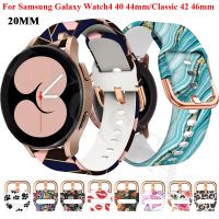 Tali jam pengganti 20mm Correa gelang tali jam tangan silikon untuk Samsung Galaxy 5 Pro/6 4 44 40mm Klasik 46 42 47 43mm