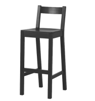 Bar stool with backrest,made of solid and durable solid wood. black 75 cm.