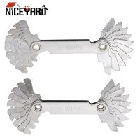 Niceyard เครื่องวัดระยะโลหะ20ใบ,เครื่องวัดเกจวัดเกลียวแบบสกรู60และ55องศาพับได้สำหรับเครื่องมือวัด