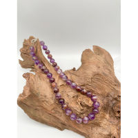 Natural Phantom Amethyst’s  Stone Round Beaded Necklace Available in 6 mm 8 mm 10 mm Necklace for men and women