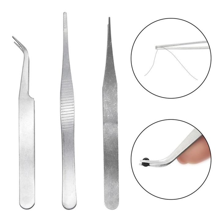 Set of 3 High precision tweezers