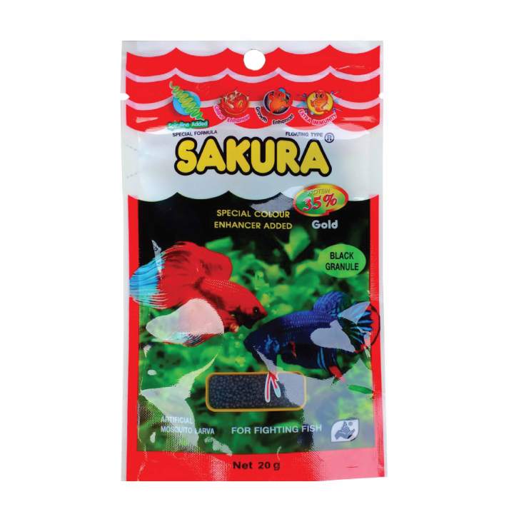 sakura-betta-อาหารปลากัด-เร่งโต-เร่งสี-น้ำไม่ขุ่น-ซากุระปลากัด-ขนาด-20-กรัม-โฉมใหม่